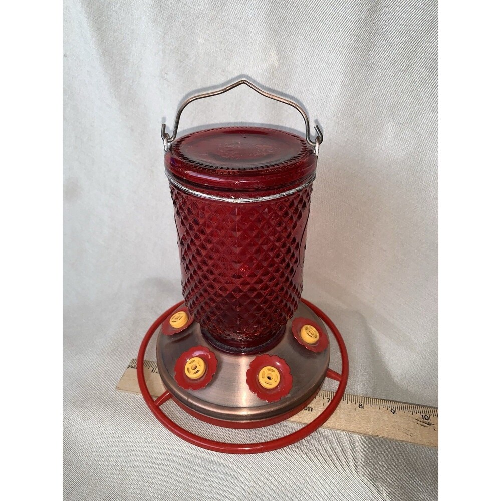 Outdoor Glass Bird Hummingbird Feeder Red Wild Handle Hanger Style Selections